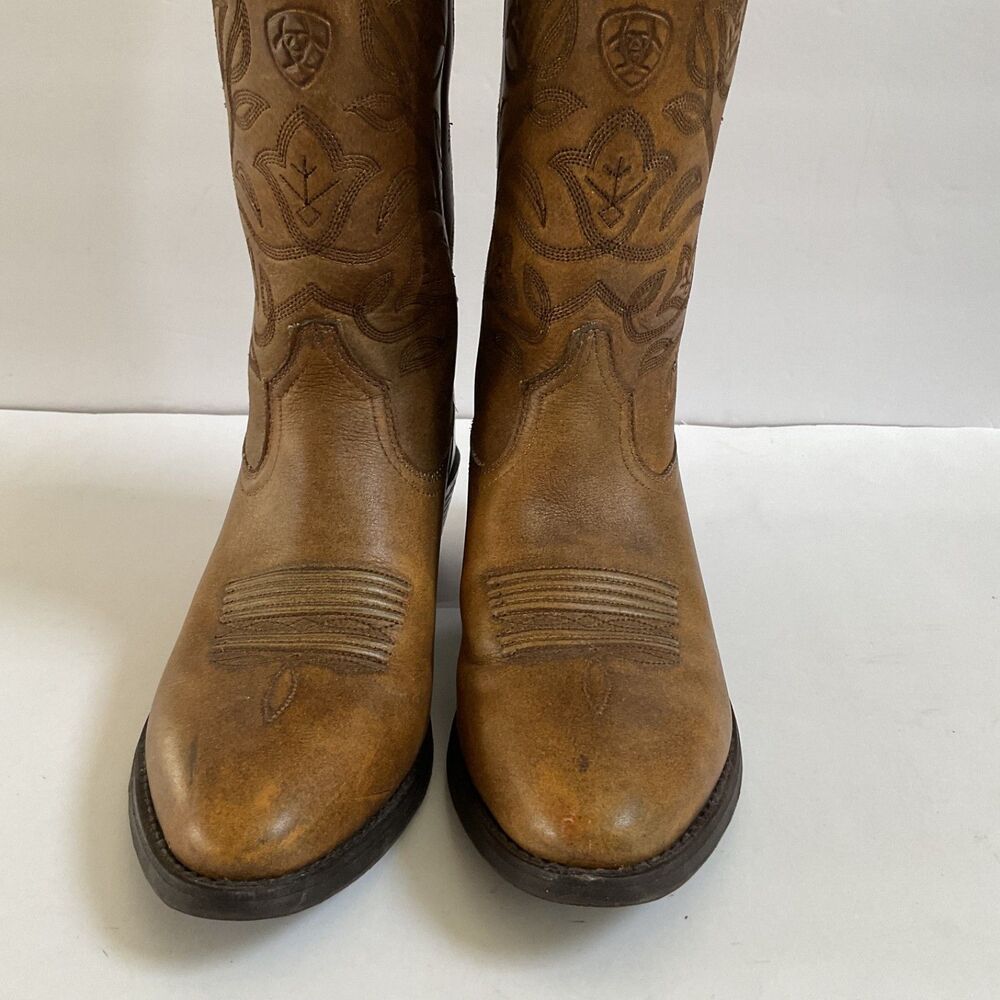 ARIAT Heritage R Toe Western Boots Sz 7.5B Copper Brown 10035999 Cowgirl - Picture 9 of 12